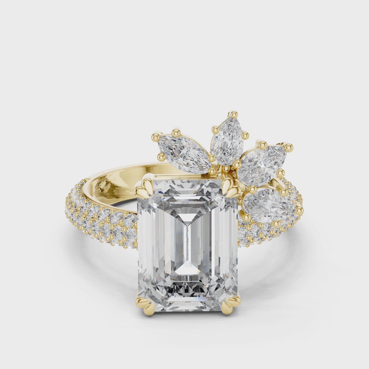 Floravelle Emerald Statement Bloom Ring