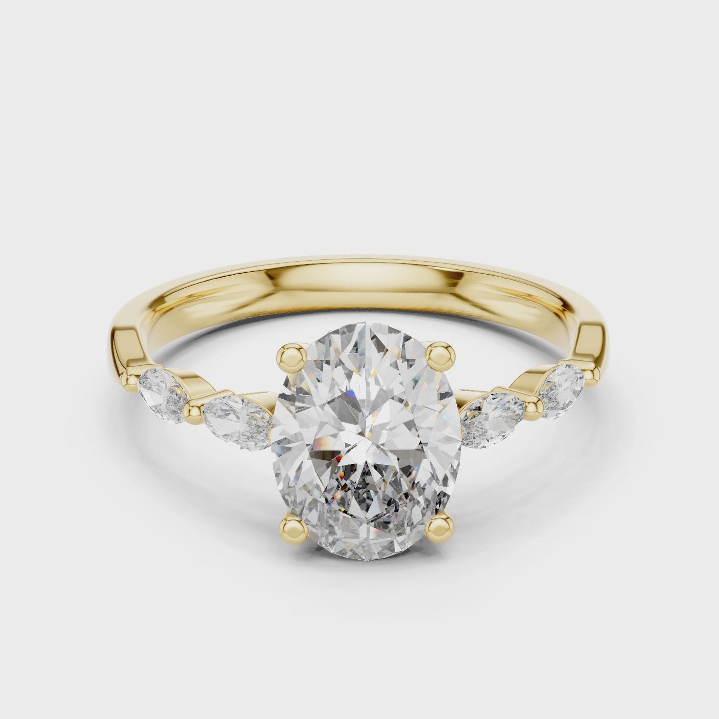 Lunavera Oval Leaf Accent Ring