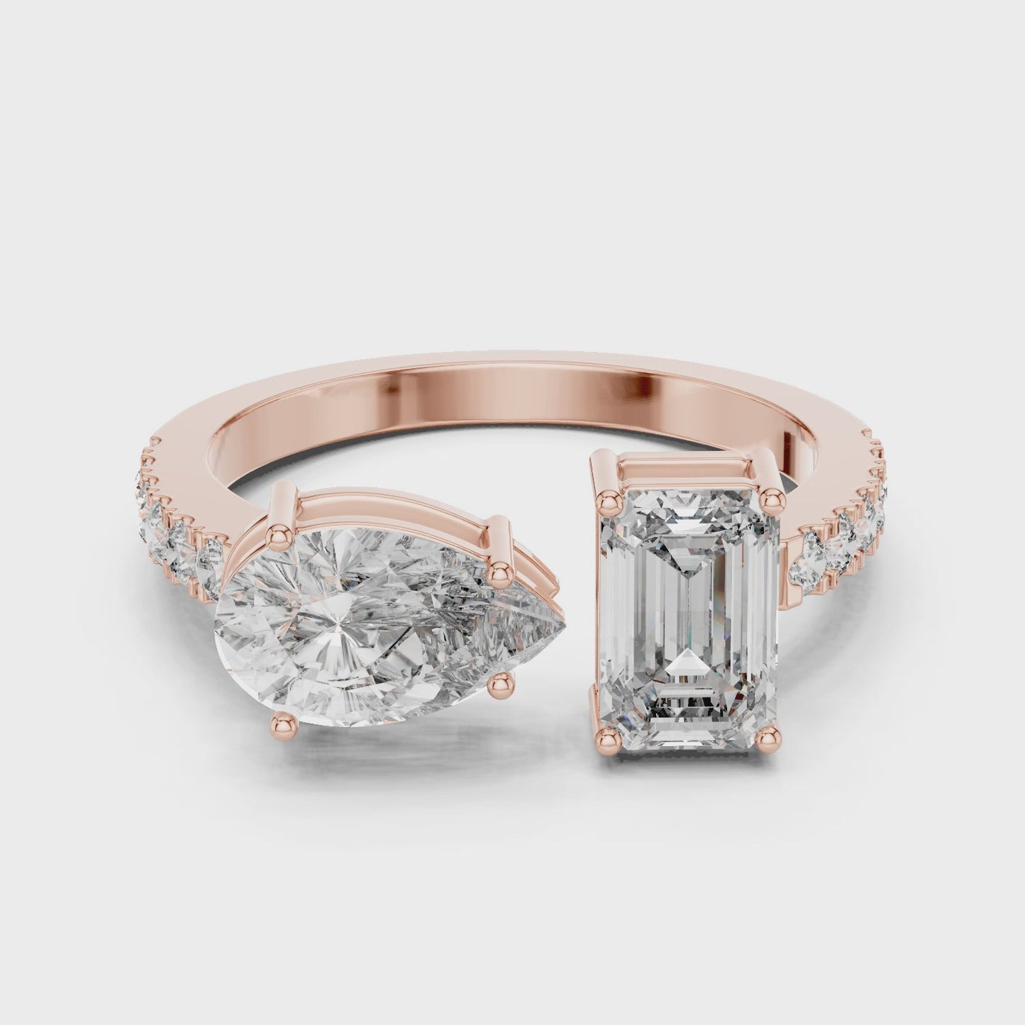 Toi et Moi Marquise & Emerald Diamond Ring