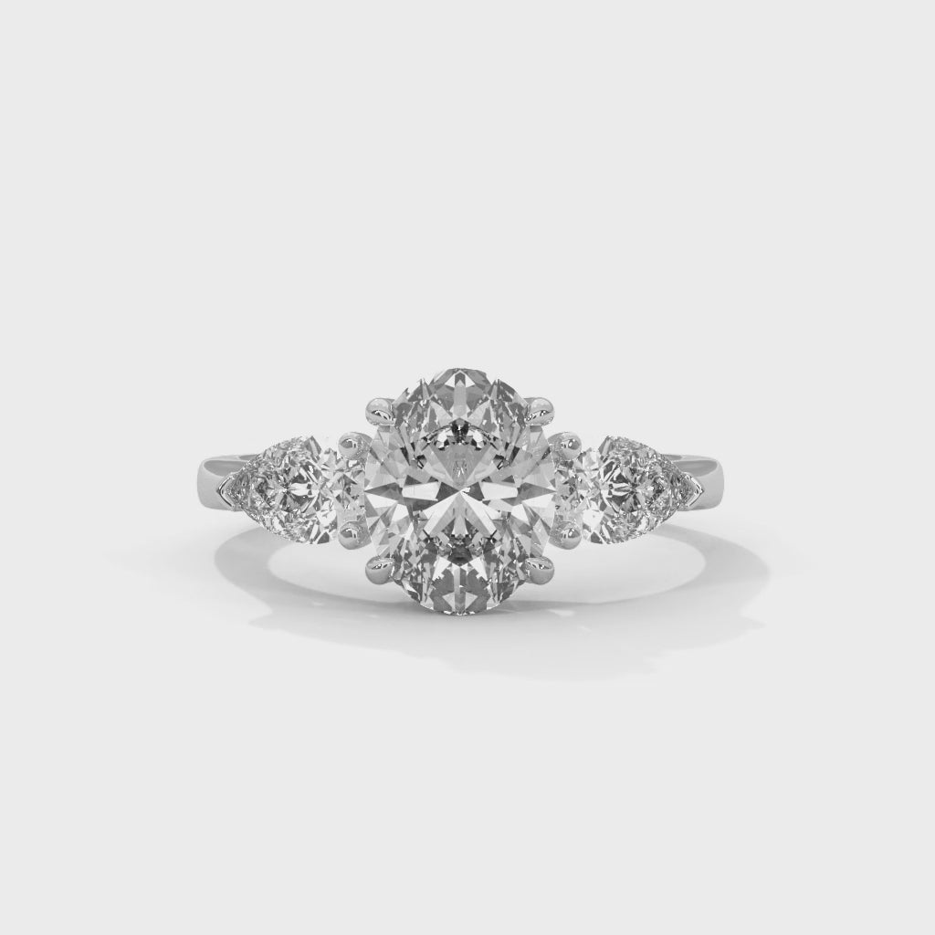 Eternal Trio Oval Three Stone Diamond Engagement Ring