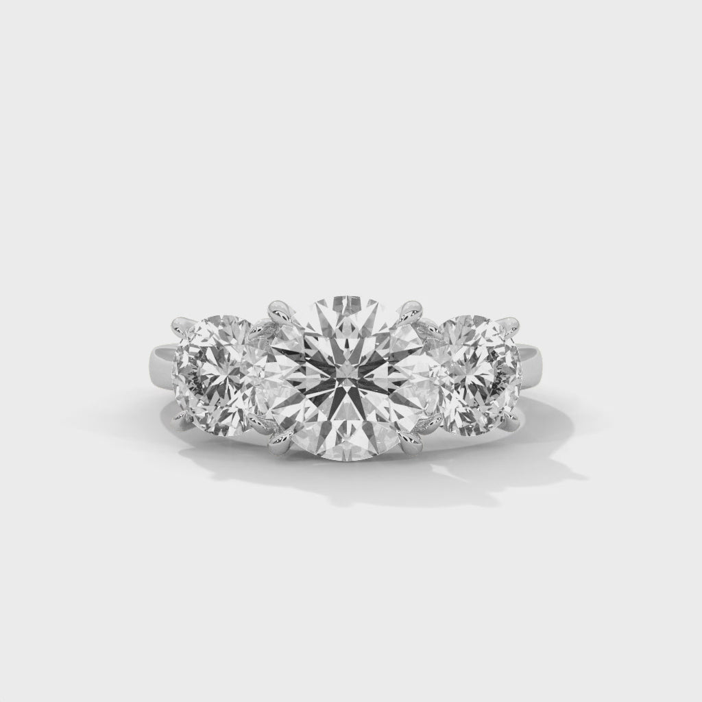 Trinity Radiance Round Cut Three Stone Engagement Ring