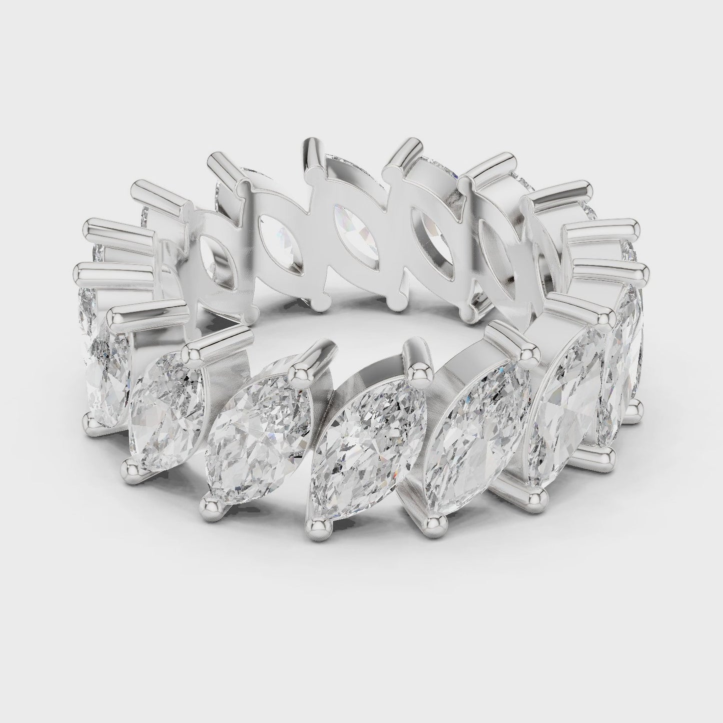 Velocity Crown Wide Marquise Diamond Eternity Band Ring