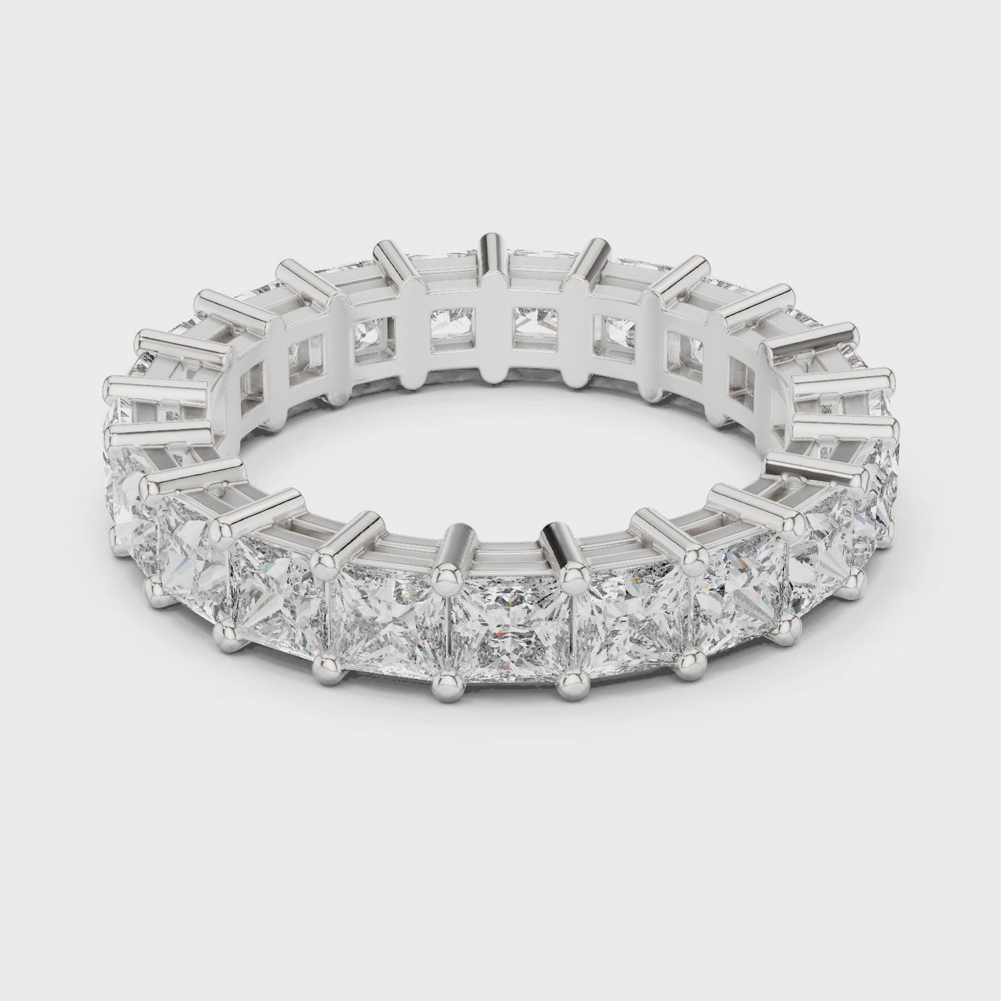 Oval Infinity Code Diamond Eternity Band Ring