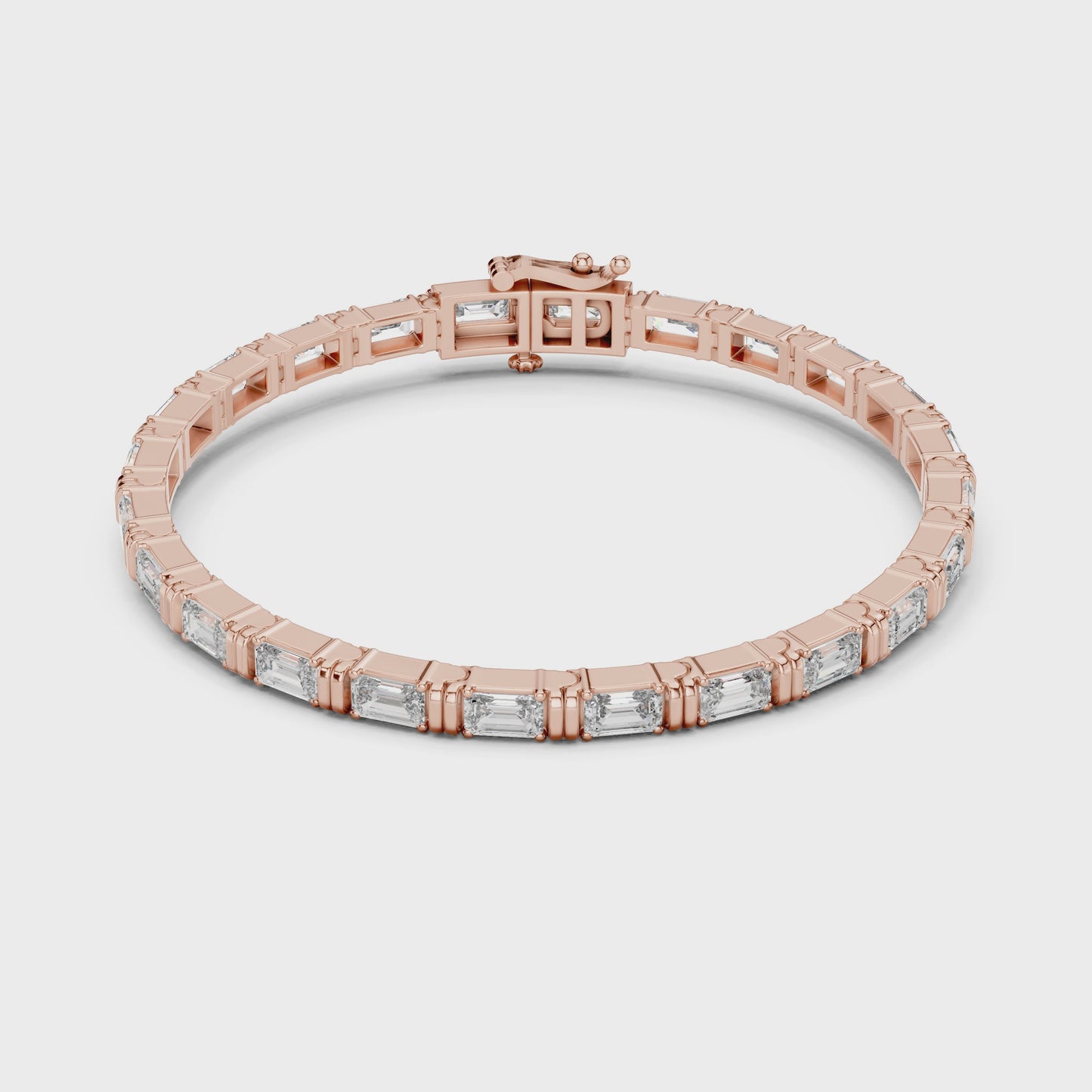 Emerald Cut Diamond Tennis Bracelet