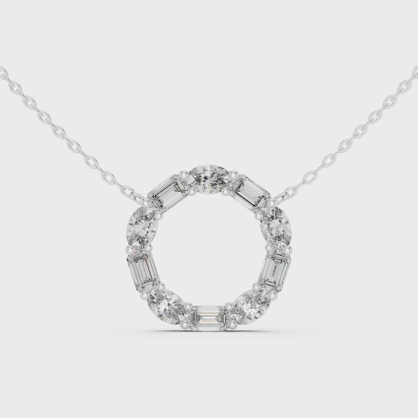 Infinite Radiance Diamond Circle Pendant Necklace