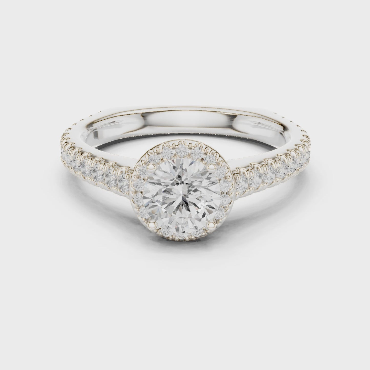 Orbit Glow Round Diamond Halo Solitaire Ring