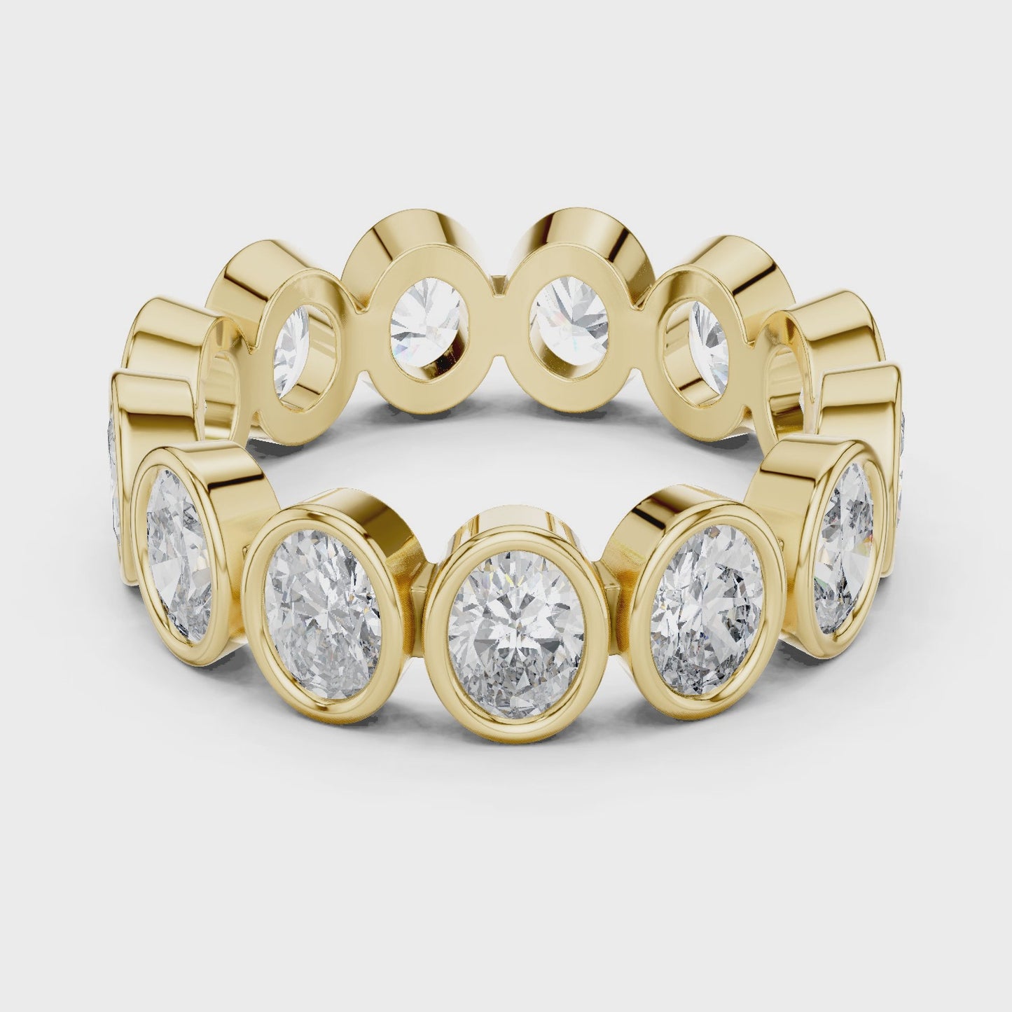 Orbit Edge Round Bezel Diamond Eternity Band Ring