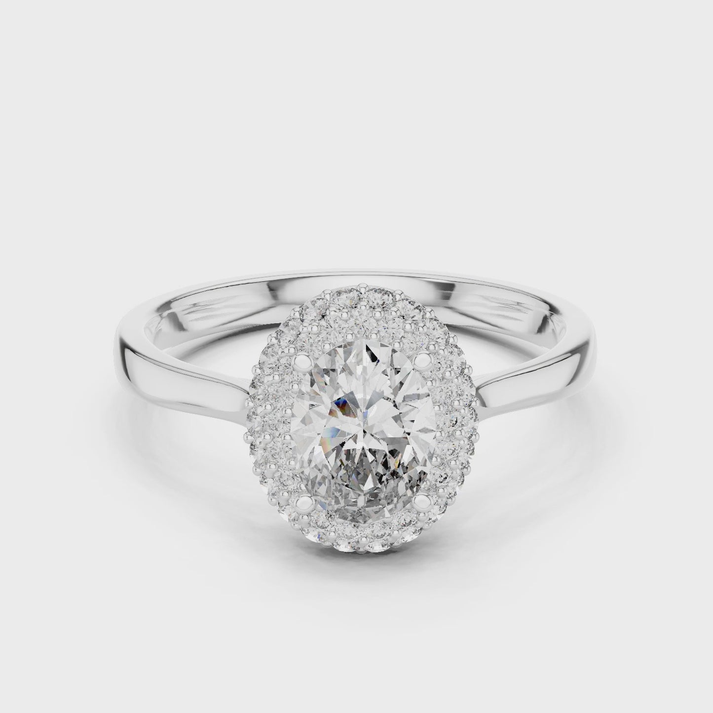 Celestique Oval Double Halo Ring
