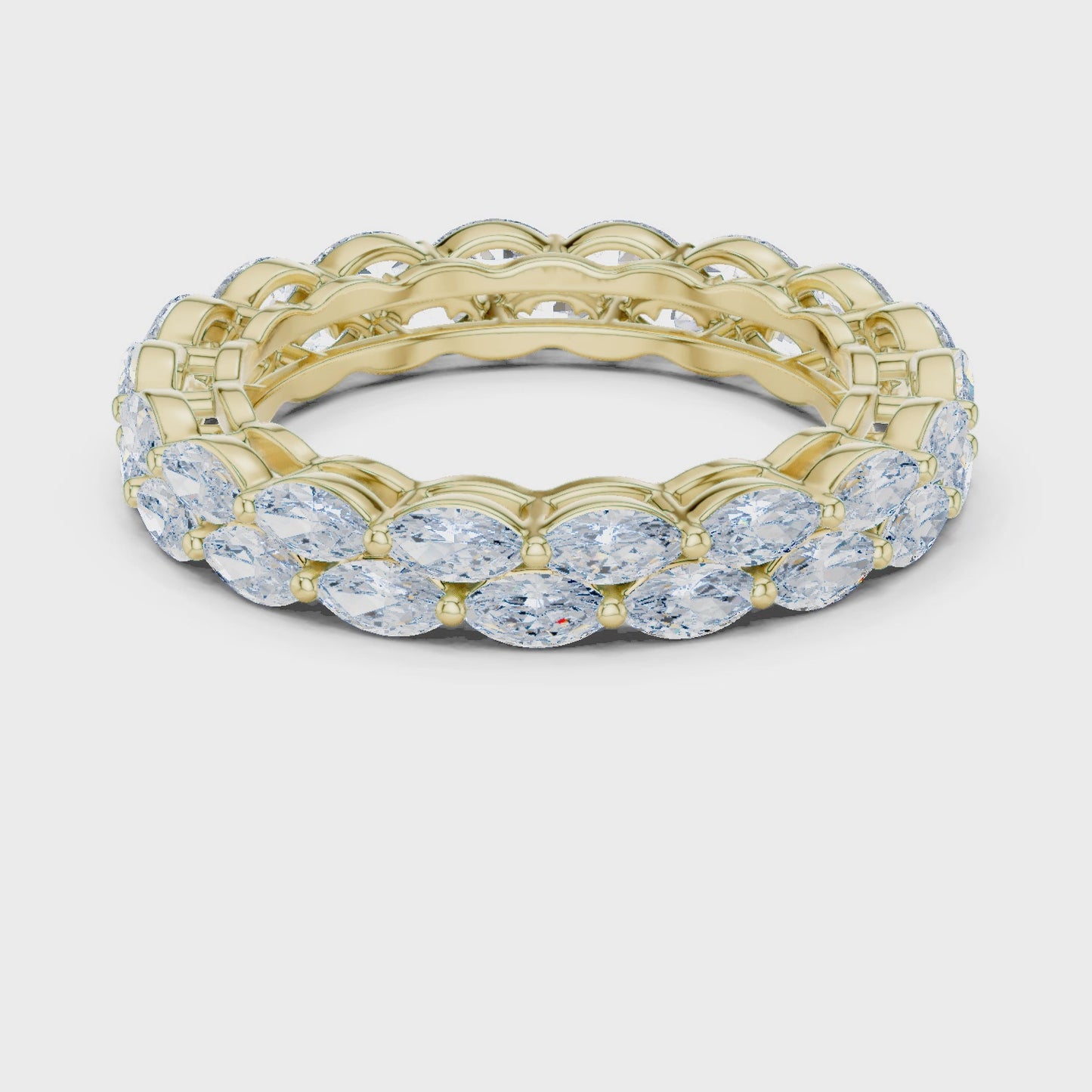 Dual Horizon Double Row Marquise Diamond Band Ring