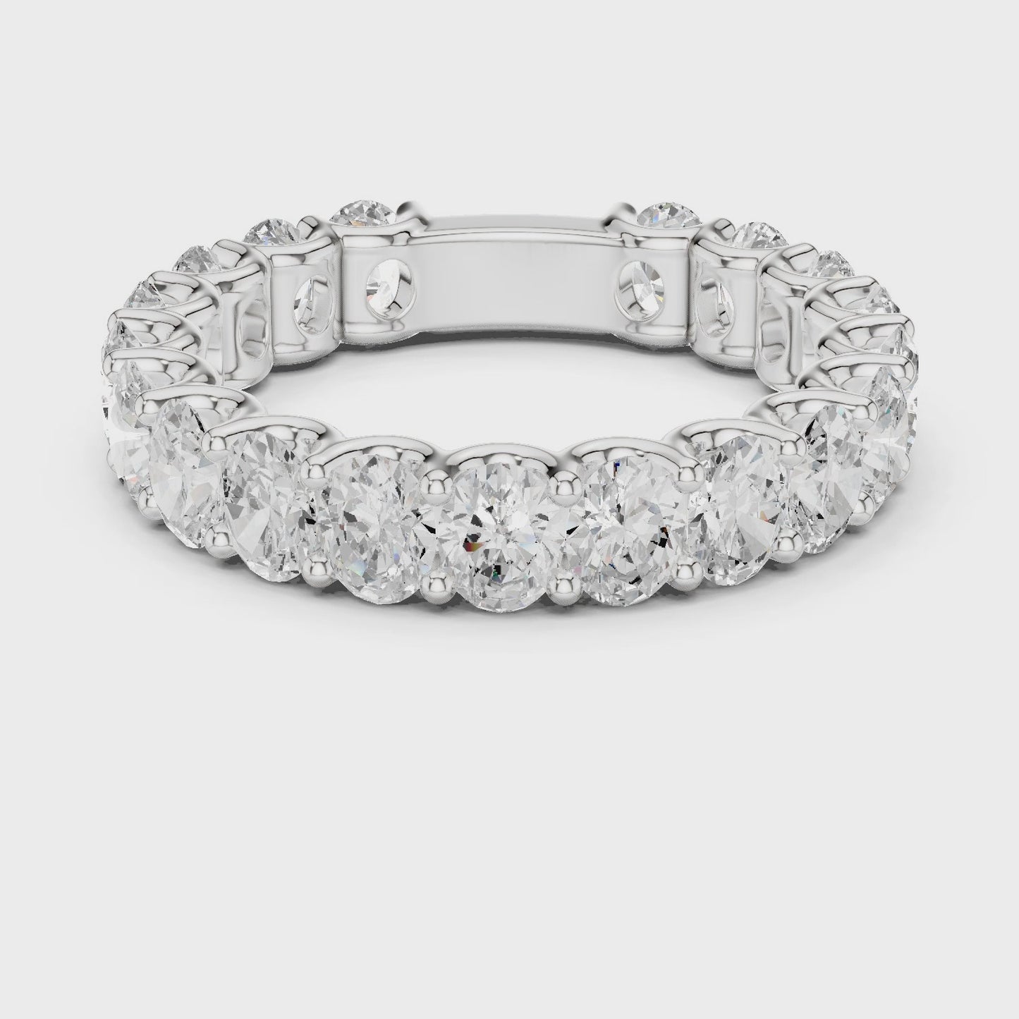 Infinity Curve Oval Diamond Eternity Band Ring