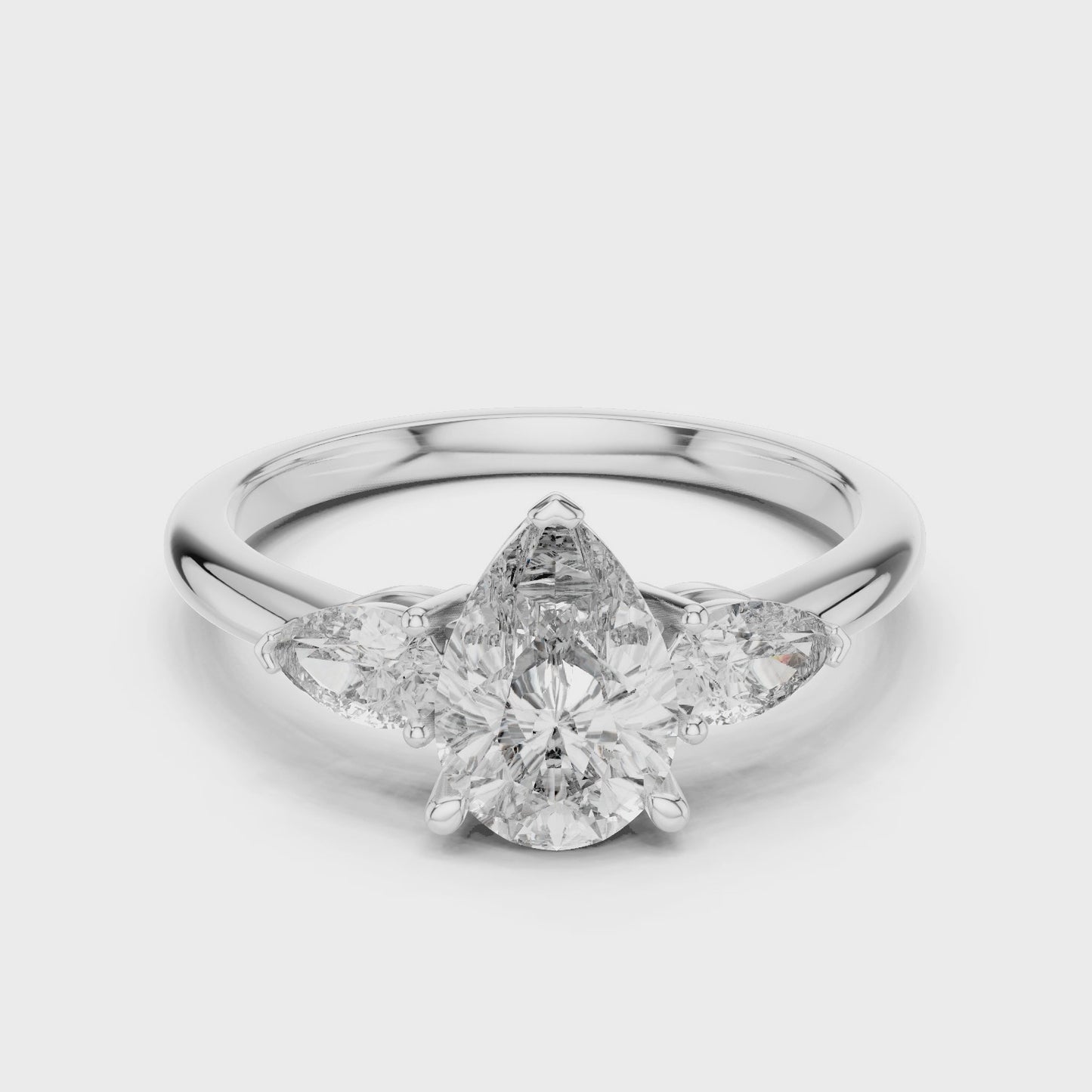 Eternal Grace Trilogy Pear Three Stone Diamond Ring