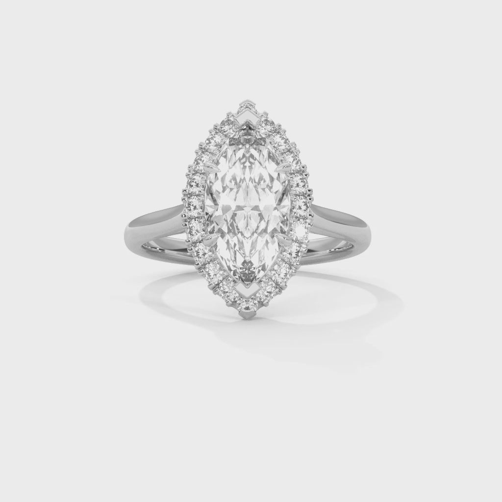 Marquise Halo Diamond Engagement Ring