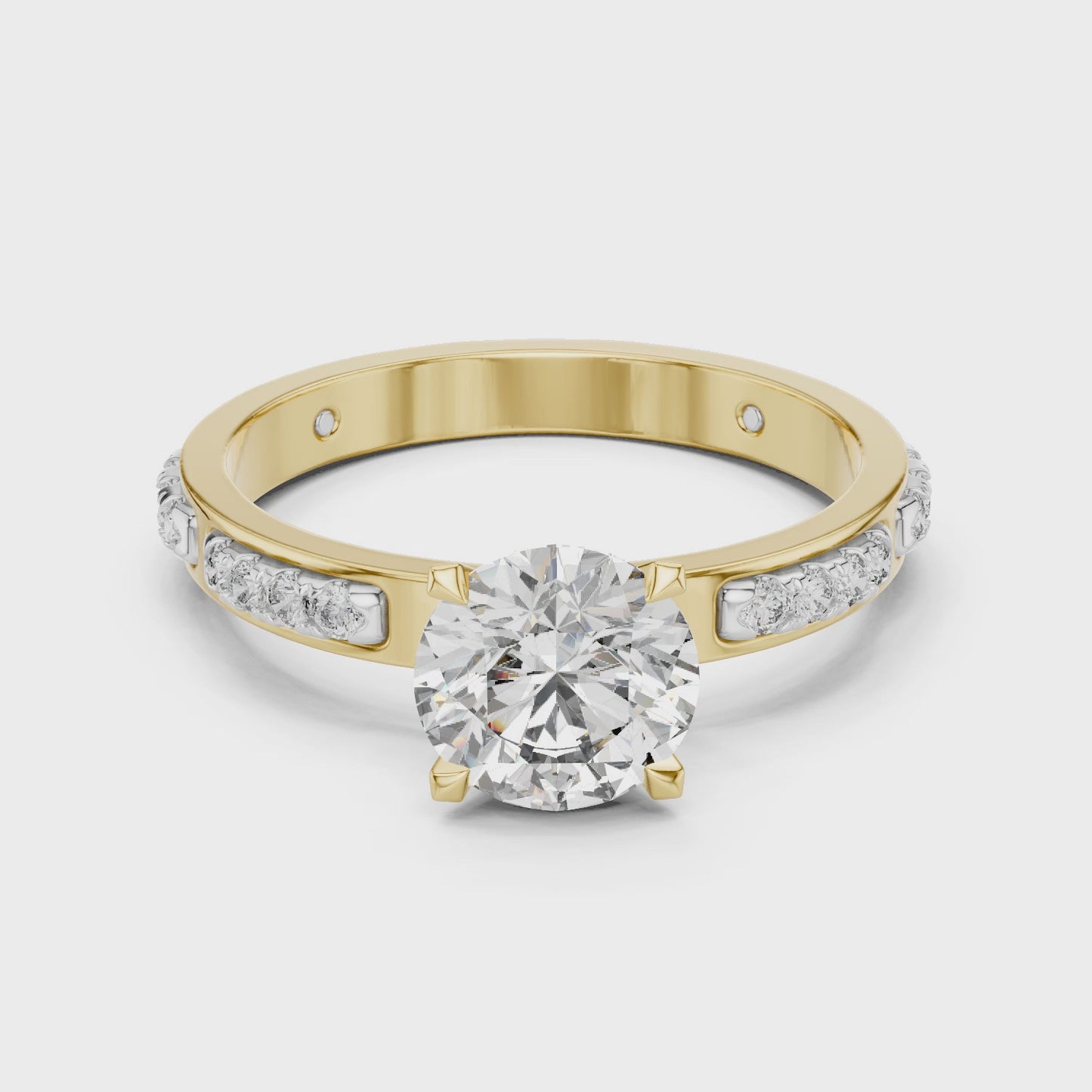 Axis Glow Round Diamond Channel Set Solitaire Ring