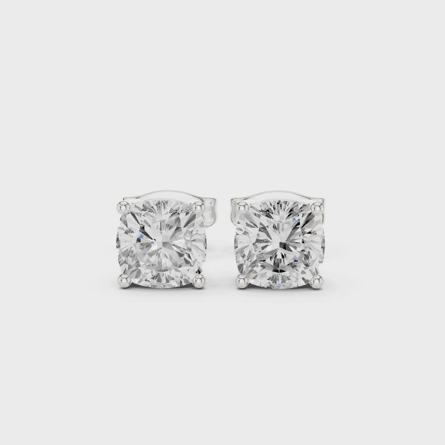 Classic Cushion Spark Diamond Stud Earrings