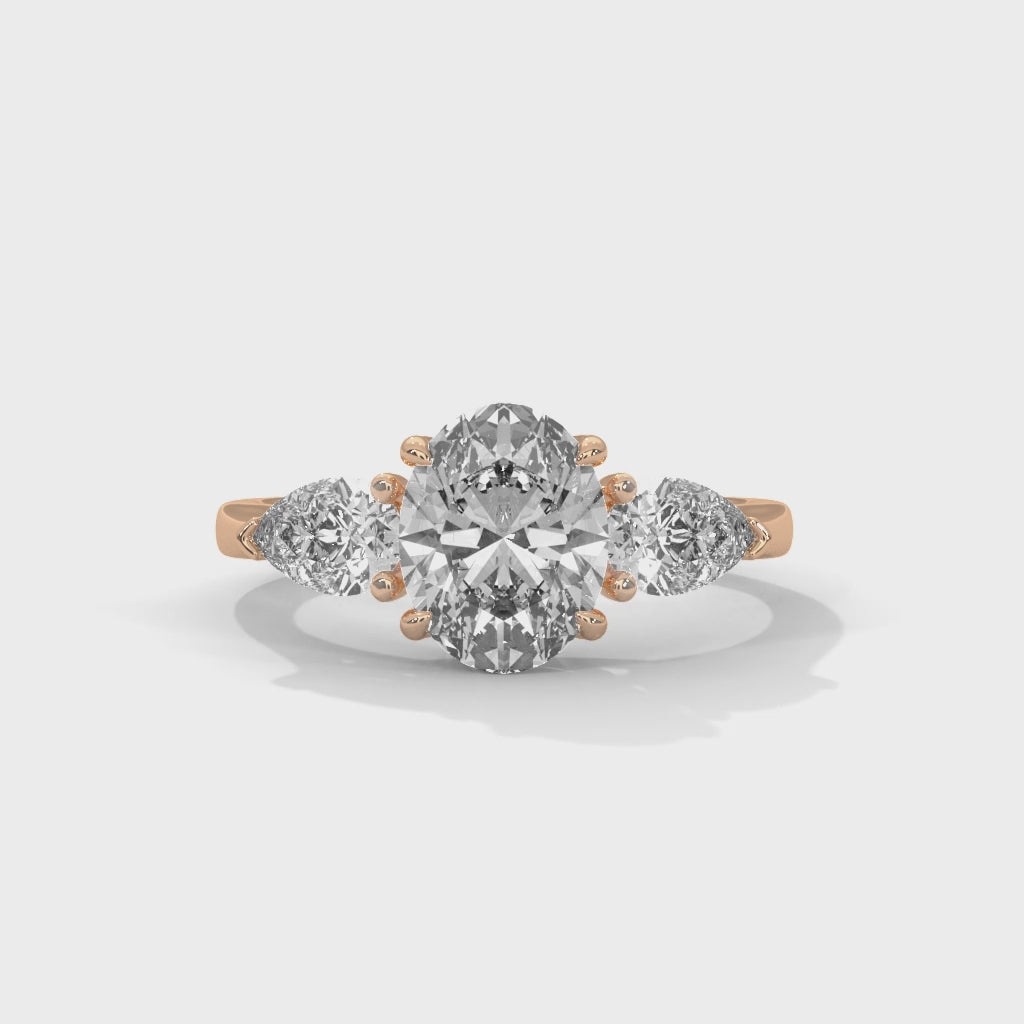 Eternal Trio Oval Three Stone Diamond Engagement Ring
