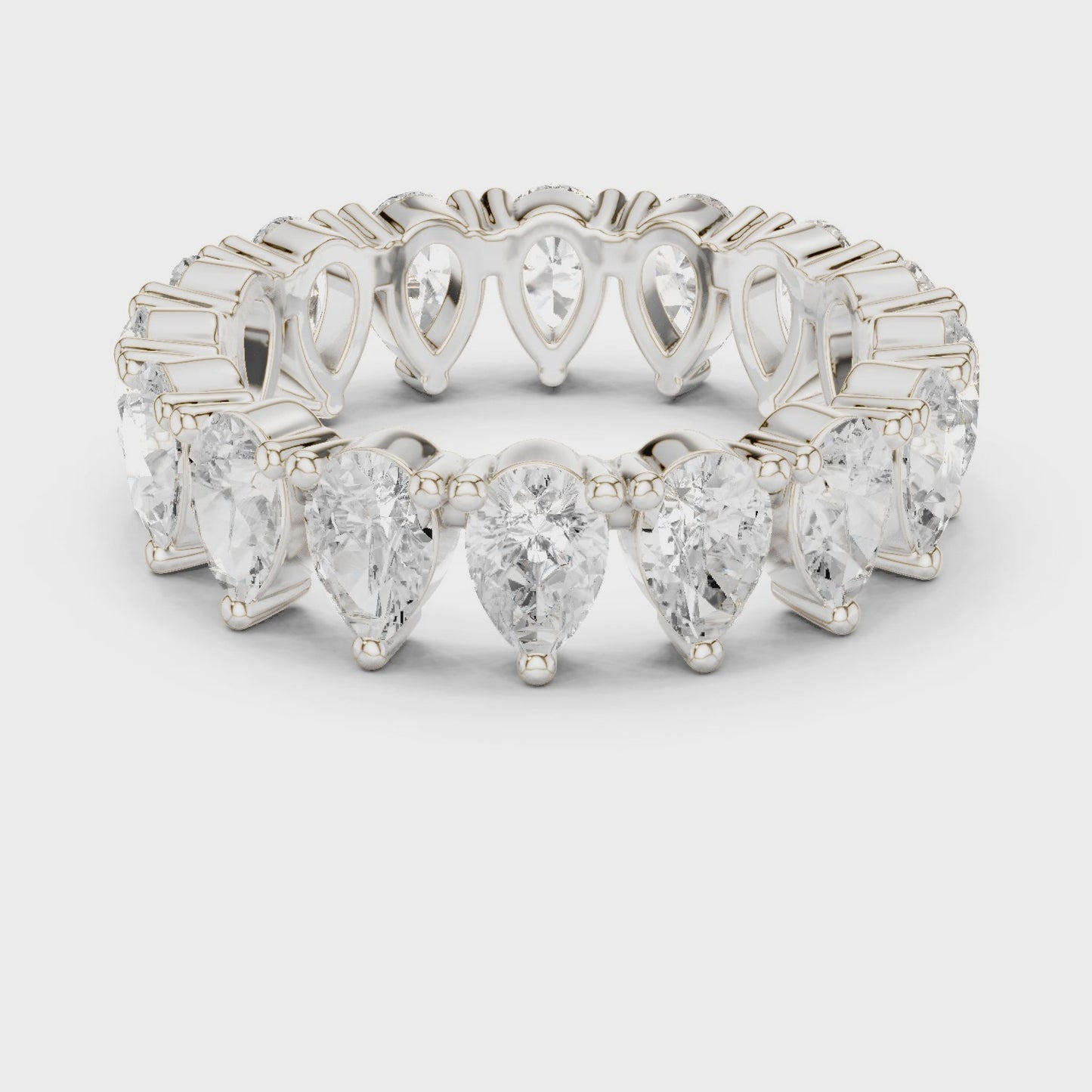 Apex Flow Pear Diamond Eternity Band Ring