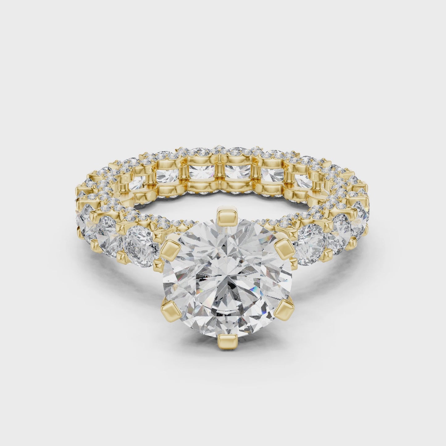 Infinite Radiance Round Solitaire Diamond Halo Engagement Ring