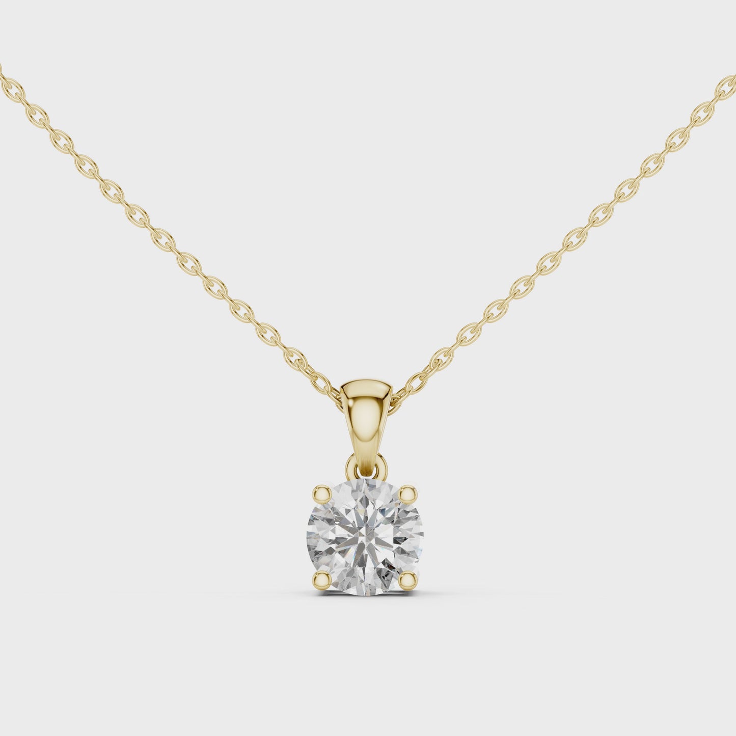 Timeless Everyday Round Solitaire Diamond Pendant Necklace