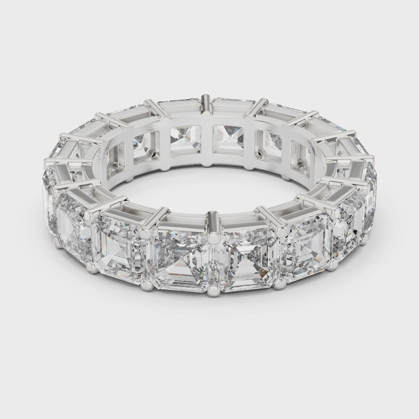 Linear Luxe Emerald Cut Diamond Eternity Band Ring