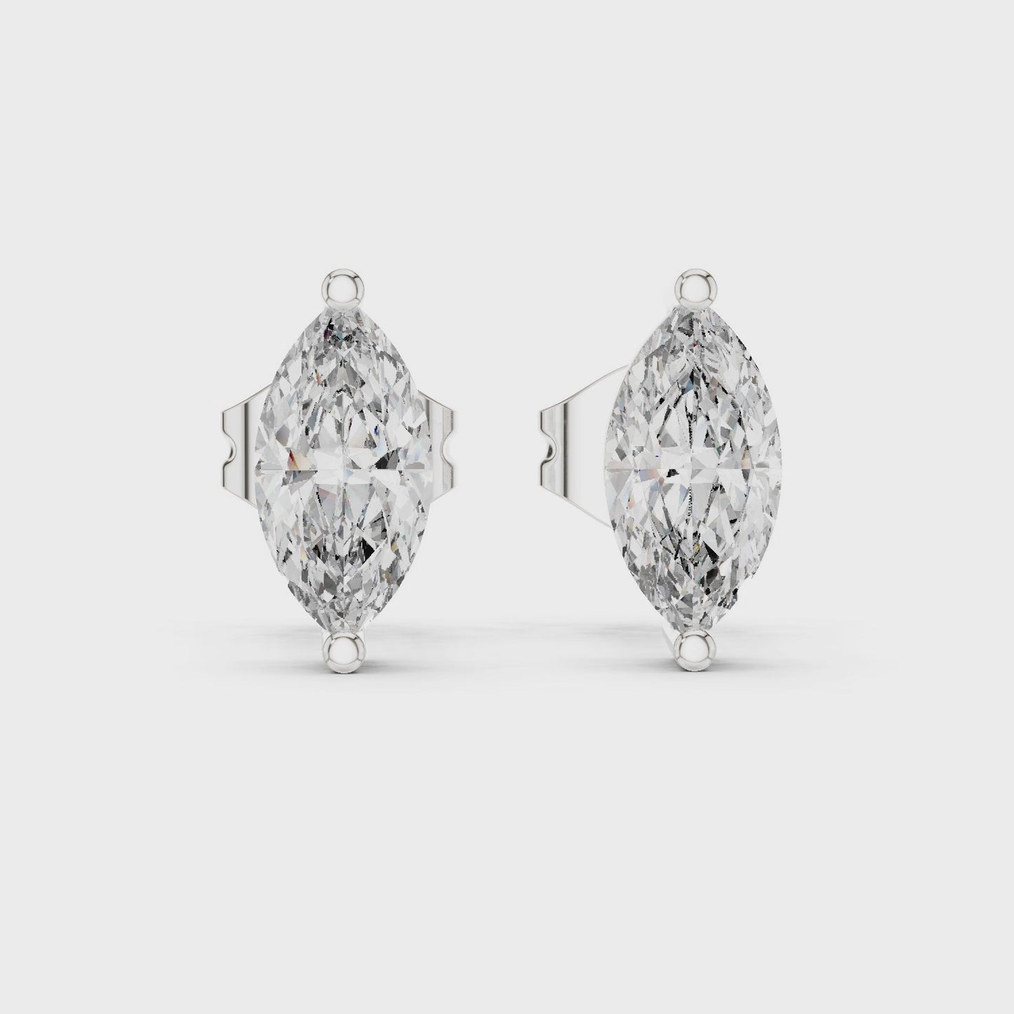 Lunaria Marquise Diamond Solitaire Stud Earrings