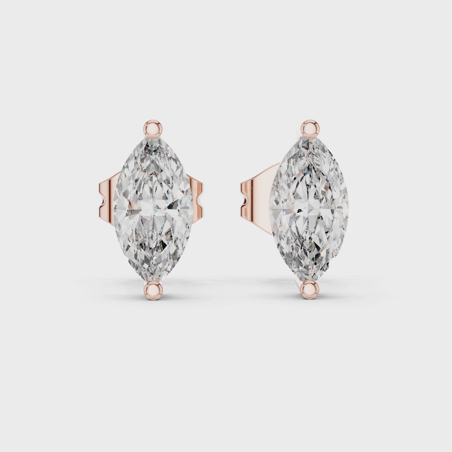 Lunaria Marquise Diamond Solitaire Stud Earrings