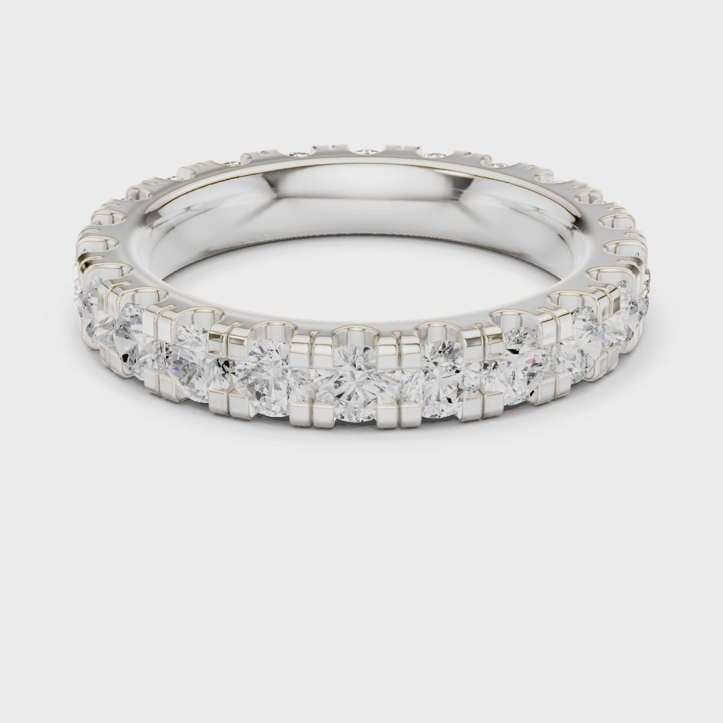 Lumen Line Round Diamond Full Eternity Band Ring