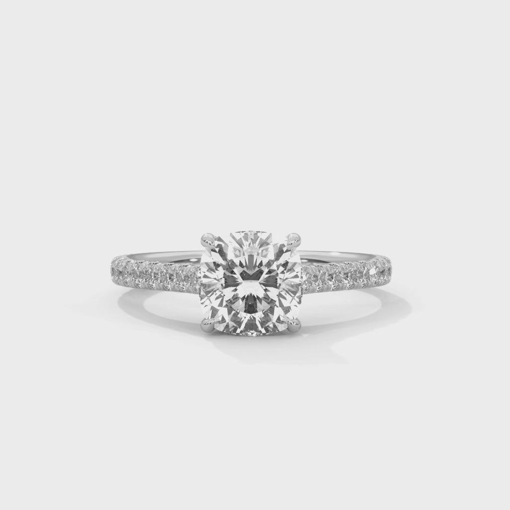Cushion Cut Solitaire Diamond Engagement Ring