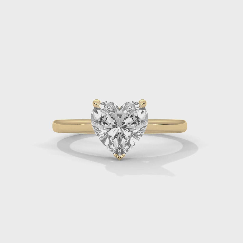 Heart Cut Solitaire Diamond Engagement Ring