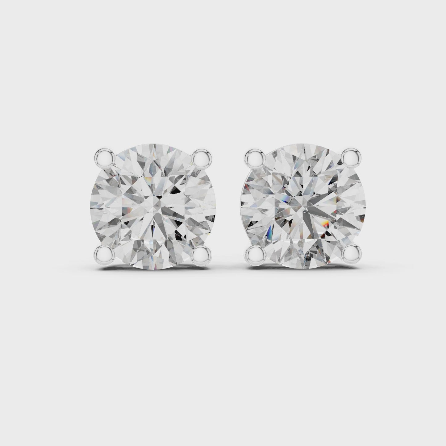 Luna Classic Round Diamond Stud Earrings