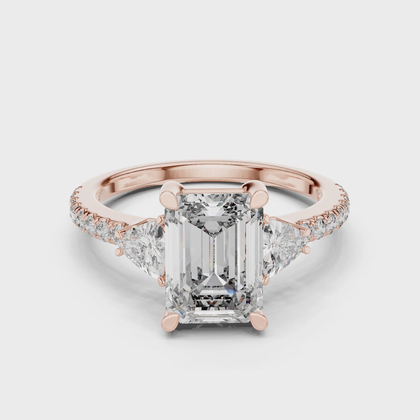 Prism Signature Emerald Cut Three Stone Diamond Ring