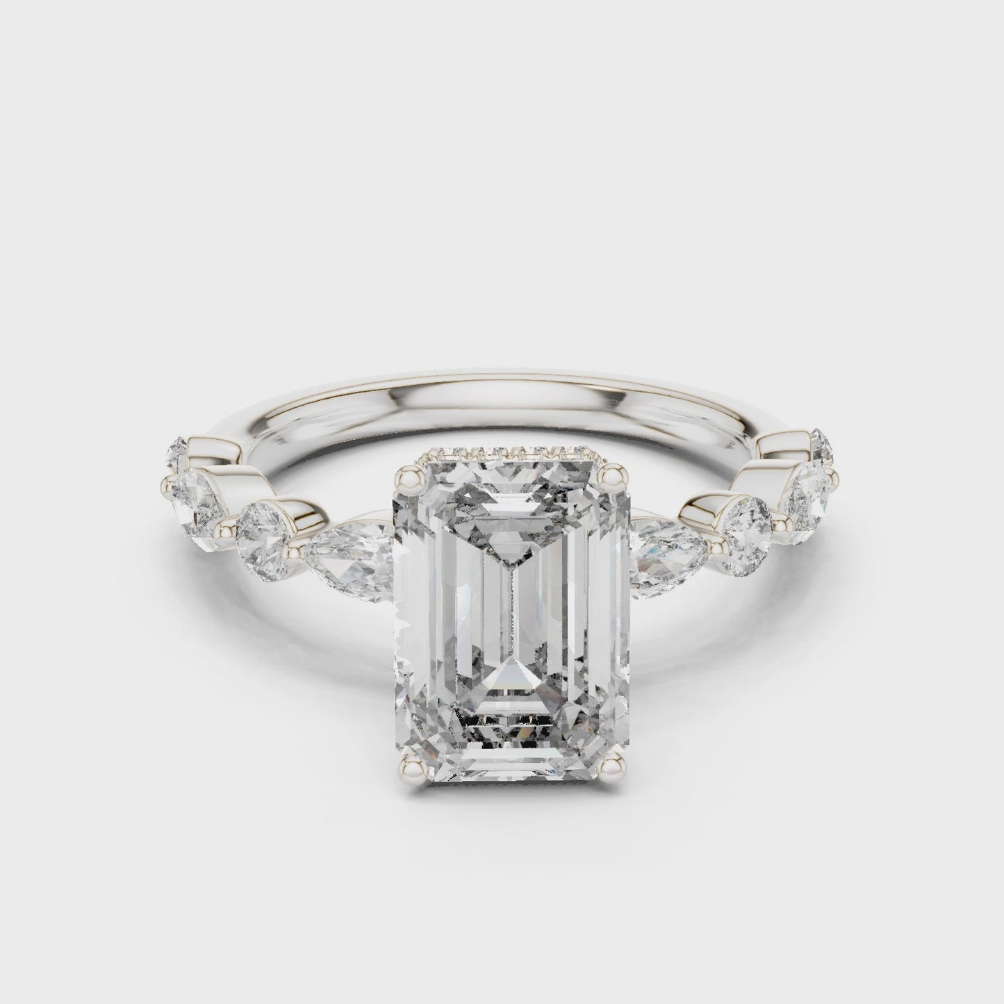 Elarique Luxury Style Emerald Bloom Ring