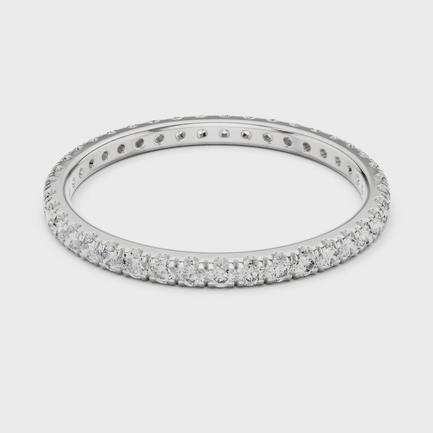 Lustre Line Round Diamond Micro Eternity Band Ring