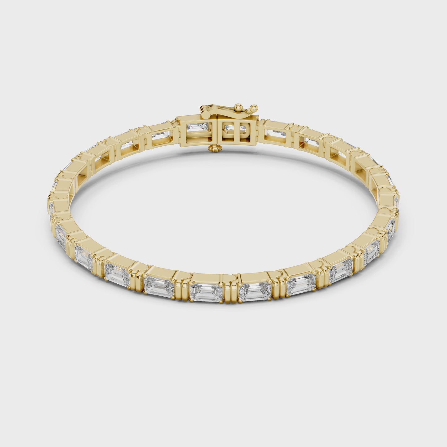 Emerald Cut Diamond Tennis Bracelet