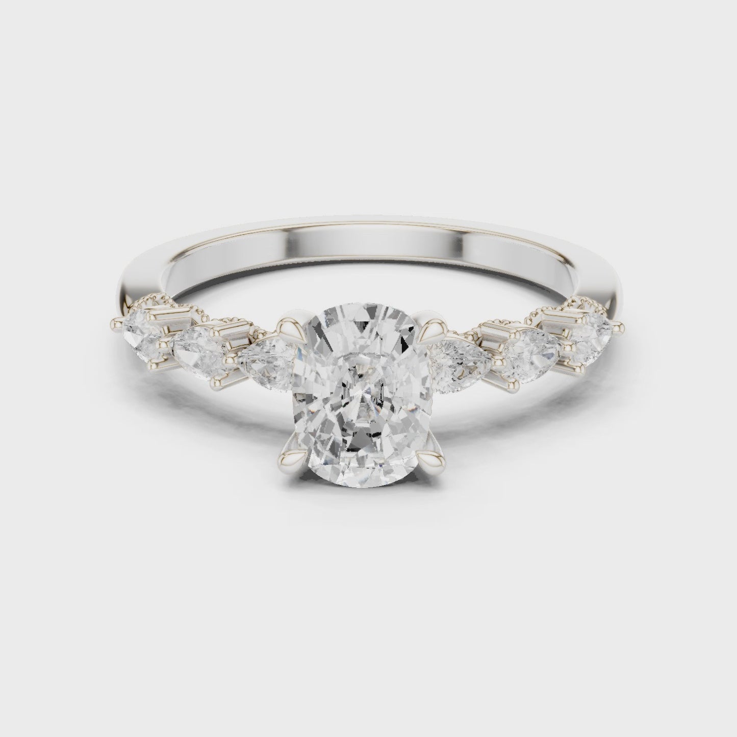 Apex Bloom Marquise Diamond Hidden Halo Ring
