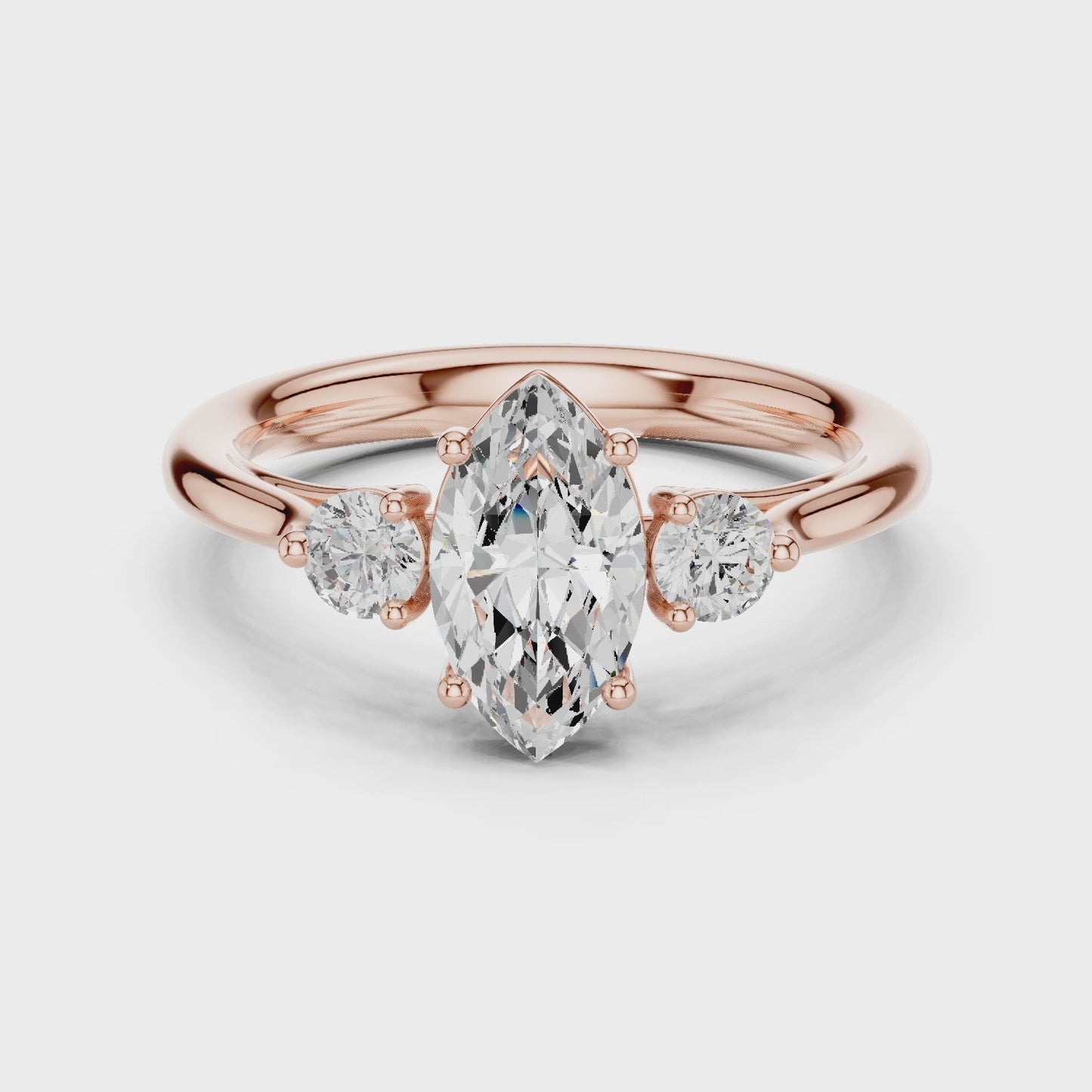 Vector Grace Marquise Three Stone Diamond Ring