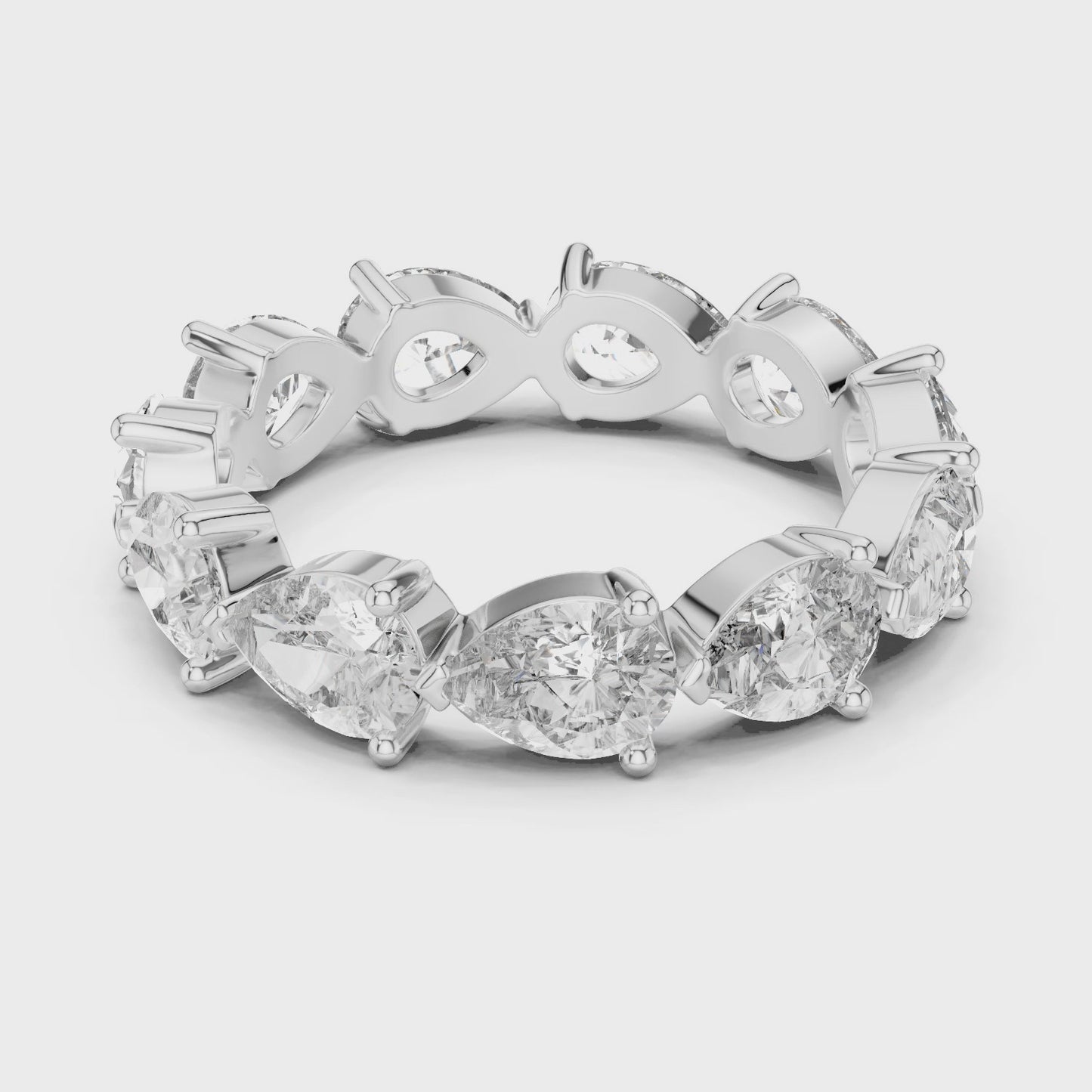 Contour Flow Pear Diamond Eternity Band Ring