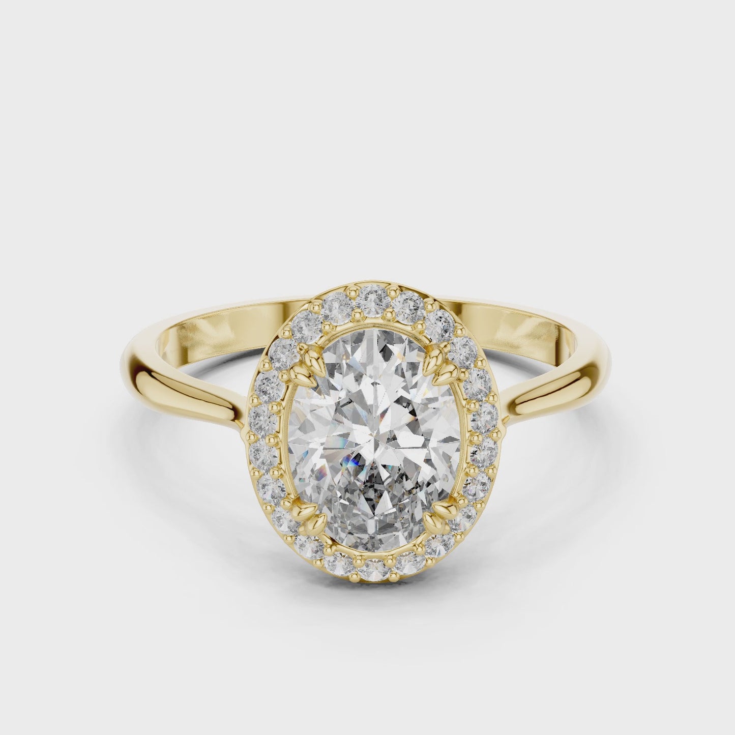 Aurora Oval Halo Engagement Ring