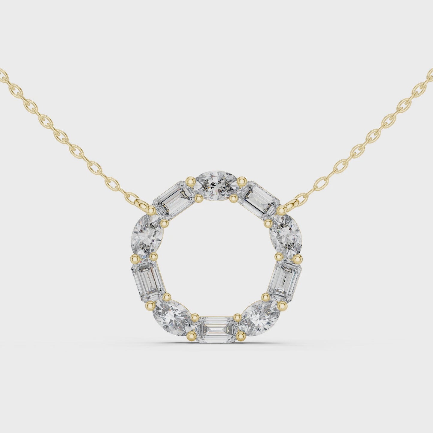 Infinite Radiance Diamond Circle Pendant Necklace