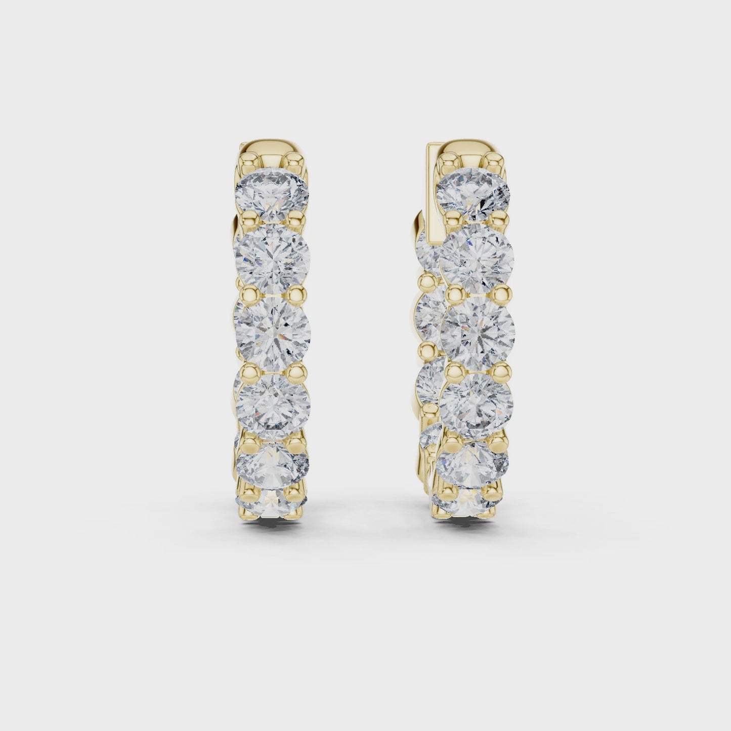 Radiant Circle Inside-Out Hoop Diamond Earrings