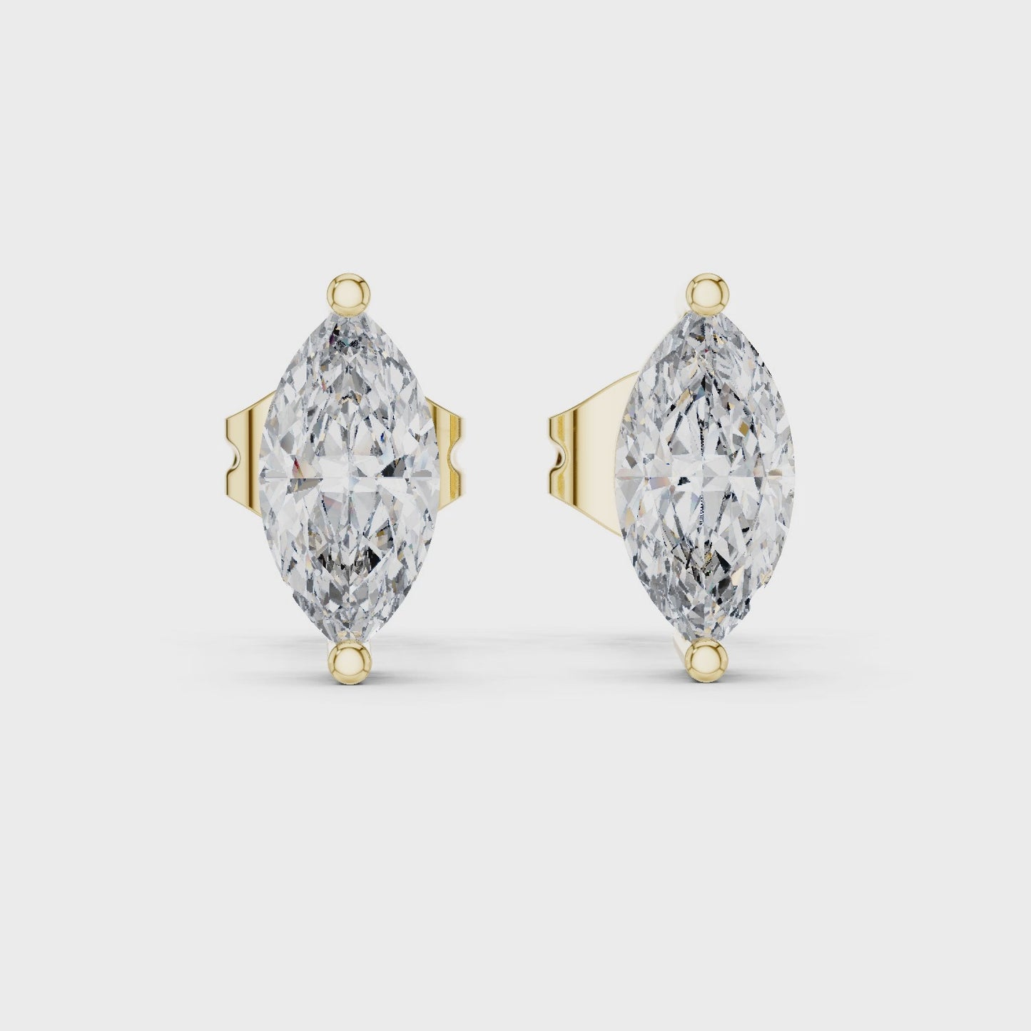Lunaria Marquise Diamond Solitaire Stud Earrings