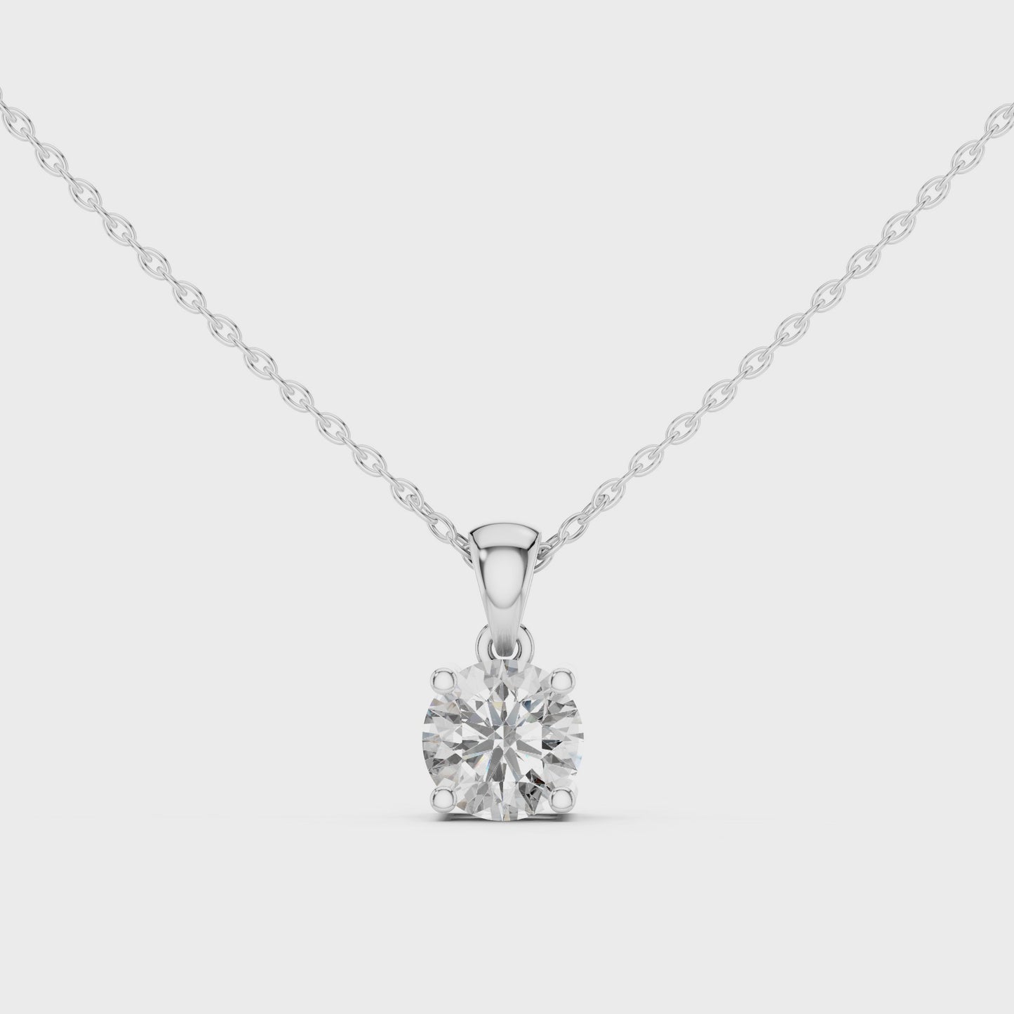 Timeless Everyday Round Solitaire Diamond Pendant Necklace