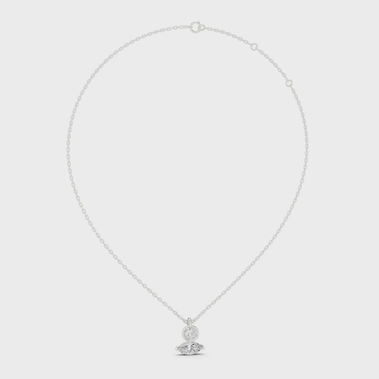 Modern Everyday Luxury Round Bezel Diamond Solitaire Necklace