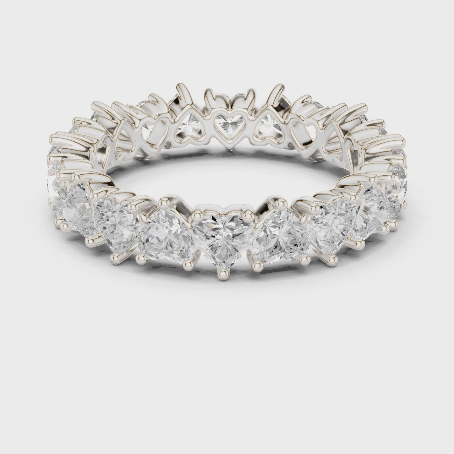 Heartbeat Halo Heart Diamond Eternity Band Ring