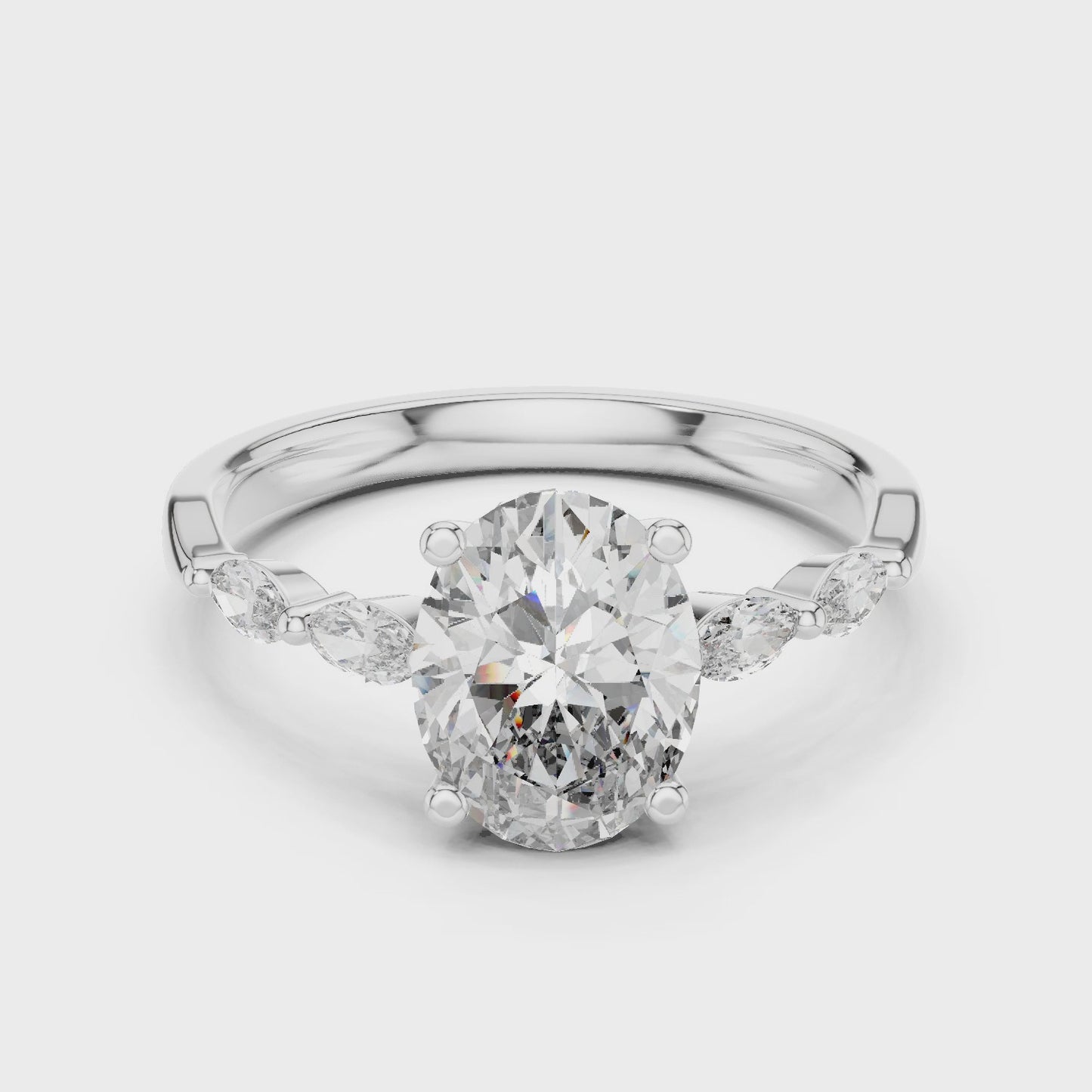 Lunavera Oval Leaf Accent Ring