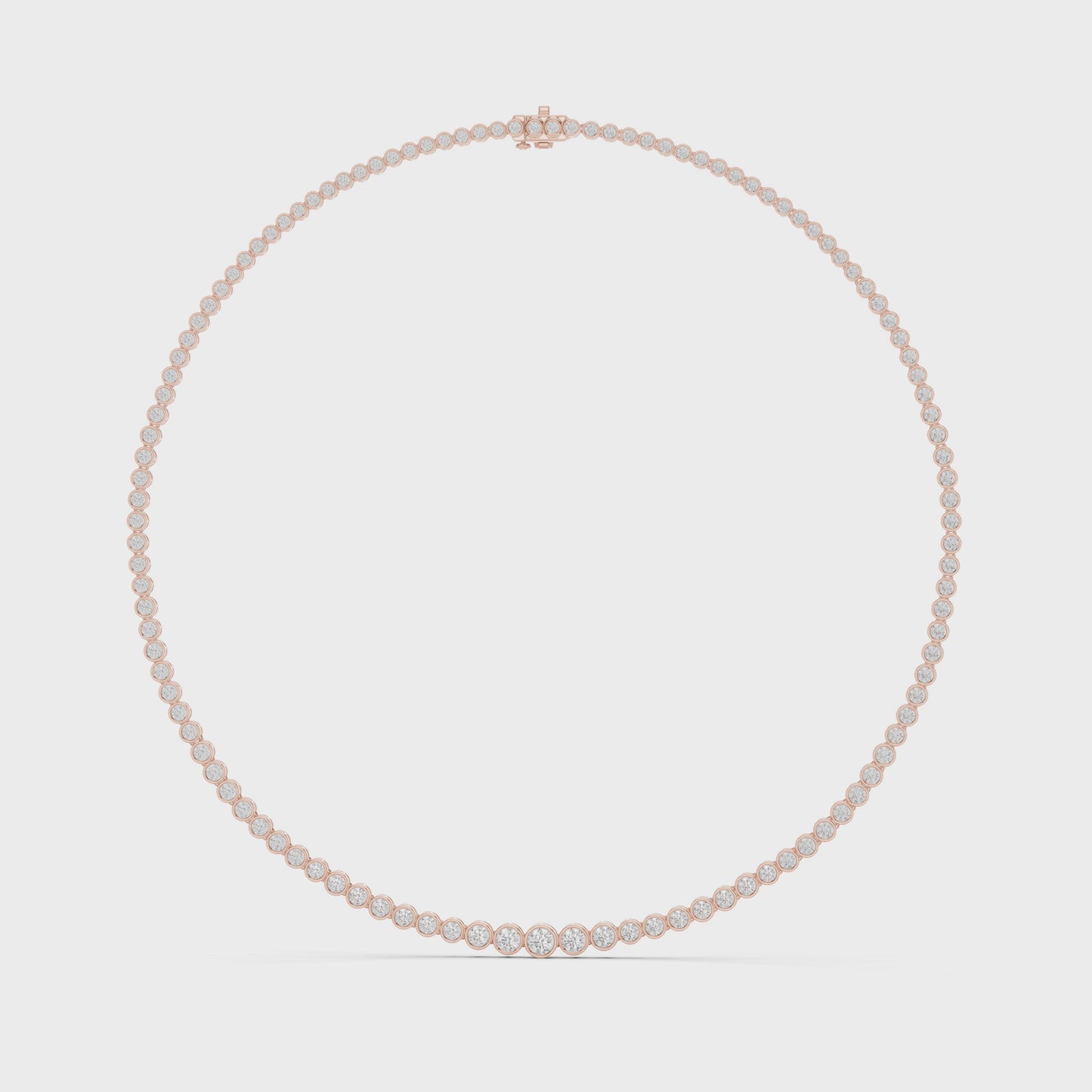 Bezel Set Diamond Tennis Necklace