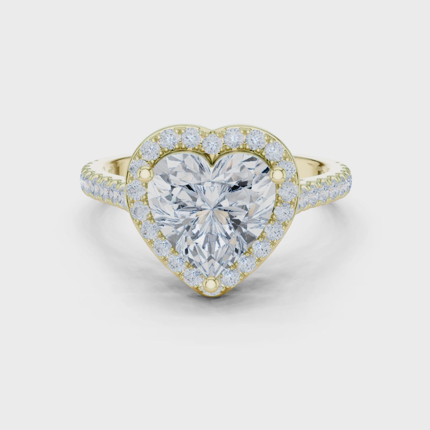 Heartlight Heart Diamond Halo Engagement Ring