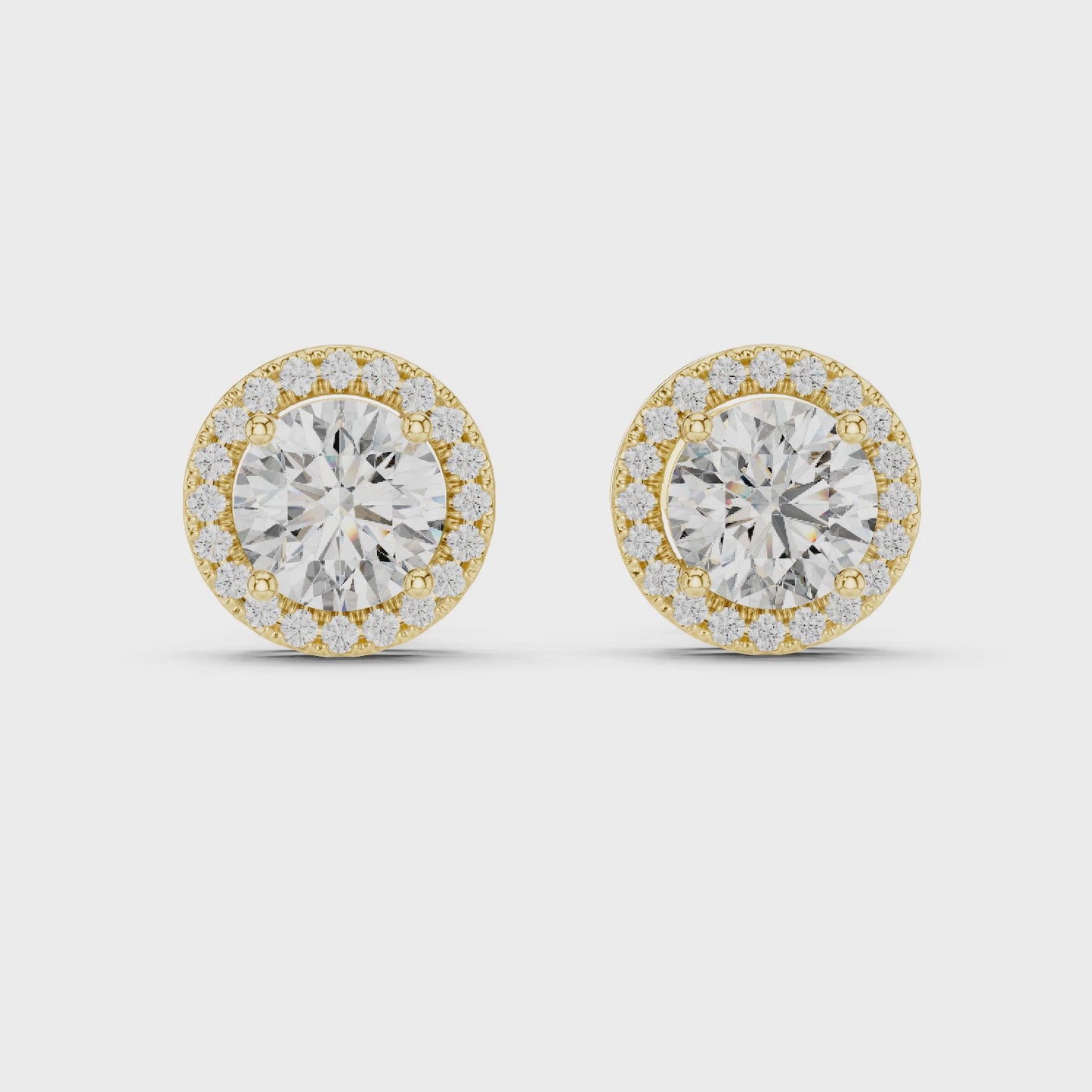 Celeste Halo Round Diamond Stud Earrings