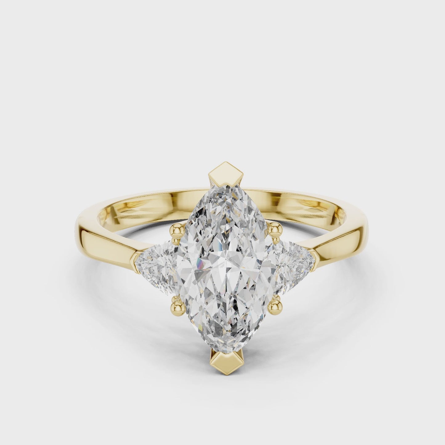 Celestia Pear Cut Three Stone Engagement Ring