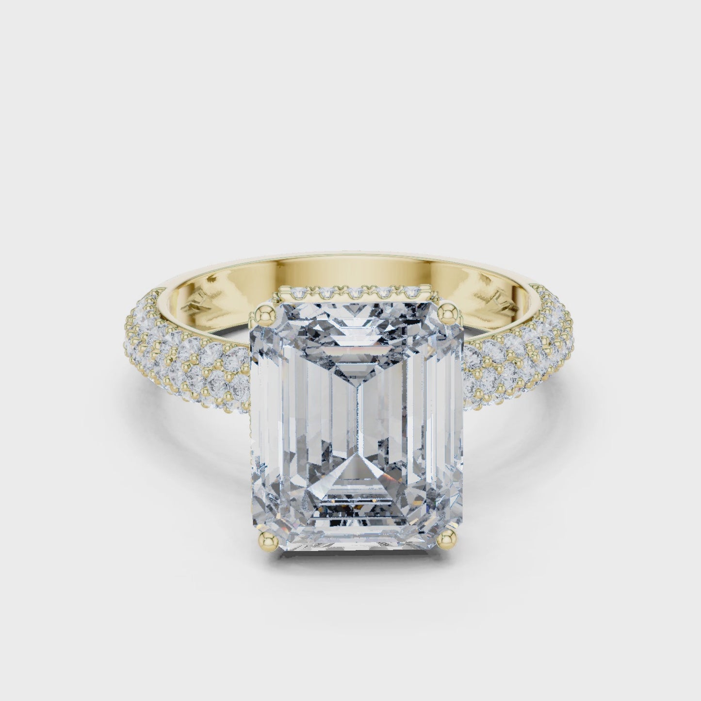 Aurevian Emerald Pavé Luxury Ring