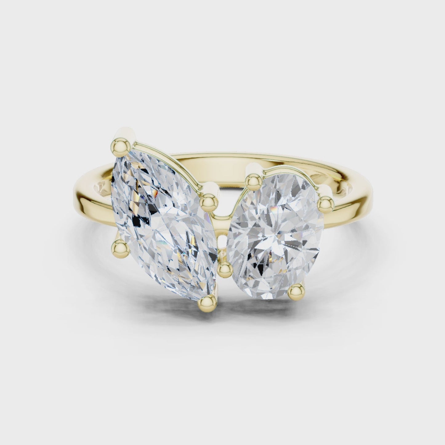 Dual Form Marquise & Oval Two Stone Diamond Ring